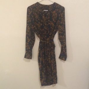 Banana Republic Navy and Deep Gold Midi Dress